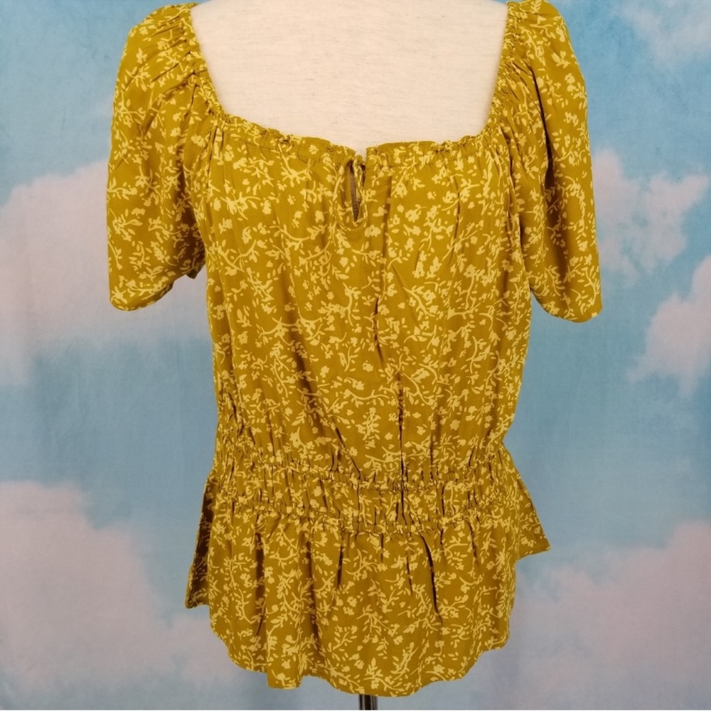 Lucky Brand Gold Ditzy Floral Top